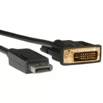 ROLINE Video kabelis DisplayPort (vīrišķais) - DVI-D (vīrišķais) 1 m (DisplayPort 1.1) ar skrūvēm, melns (11.04.5771)
