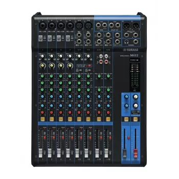 Audio mikseris YAMAHA MG12 12 kanālu, 24 bitu DSP, 192 kHz iztveršanas frekvence, 48V fantoma barošana
