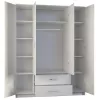 Topeshop ROMANA 160 BIEL KPLB bedroom wardrobe/closet 11 shelves 4 durvis(s) balts