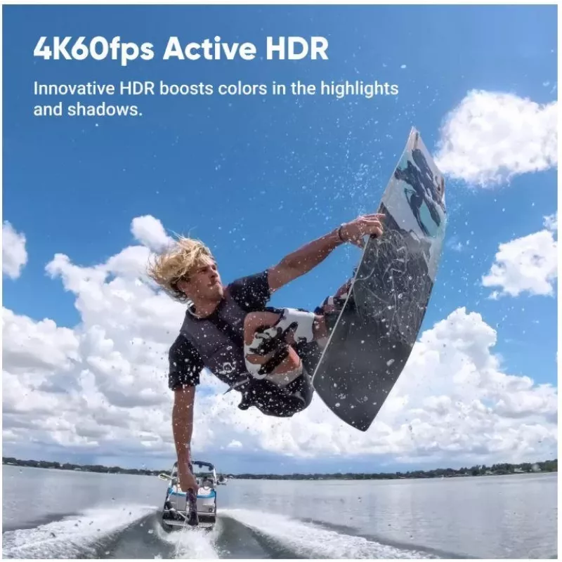 Action kamera Insta360 Ace Pro 2 — 50 MP, 8K Ultra HD (7680×3272), 1/1.3 collu sensors, līdz 240 kadriem/s, iebūvēts ekrāns, Wi‑Fi, MicroSD, 177,7 g, Melna