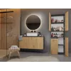 Vannas istabas skapis Top e Shop NEL 1K DK ANT/ART KP — Grafīts/Ozols, brīvi stāvošs, 5 plaukti, 600×300×1740 mm