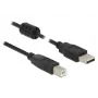 USB kabelis DeLOCK 2m USB 2.0-A USB 2.0-B Melns