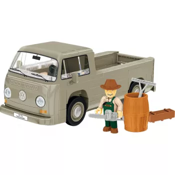 Cobi modelis Volkswagen T2a kravas furgons ar plakanu platformu 1:35 pelēks