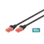 Tīkla kabelis Digitus CAT 6 U/UTP 0,5 m RJ-45 Melns