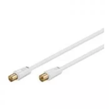 Wentronic Goobay Antenas savienojuma kabelis, 100% ekranēts, apzeltīts, balts, 10 m - Coax spraudnis Koax ligzda (67281)