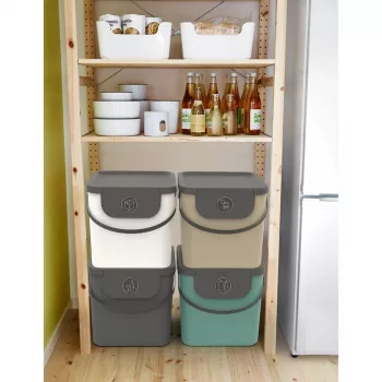 Atkritumu konteiners rotho Albula 40 L taisnstūrveida plastmasas, zaļš, 40 L, 400×358×340 mm