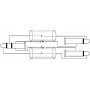 Adaptera kabelis Omnitronic 3,5 mm līdz 2×6,3 mm, 6 m, melns
