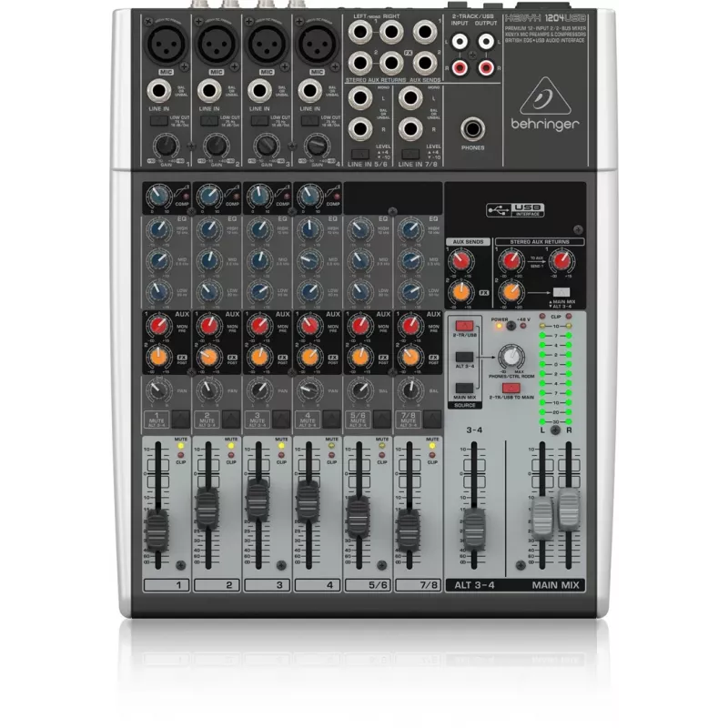 Behringer Xenyx 1204USB audio mikseris 12 kanāli Pelēks