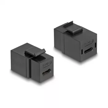 DeLOCK Keystone Modulis USB 2.0 Type-C sievišķais-sievišķais melns