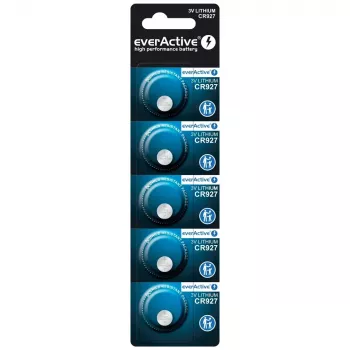 Litija monētu baterija everActive CR927 3V, 30 mAh, 5 gab. iepakojumā
