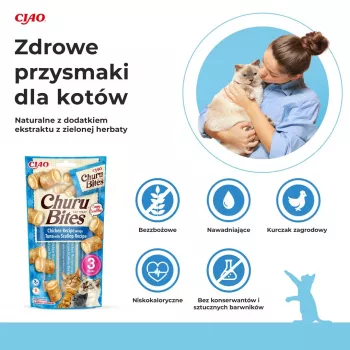 INABA Churu Bites Vistas gaļa ar tunzivi un gliemenēm - kaķu gardumi - 3x10 g