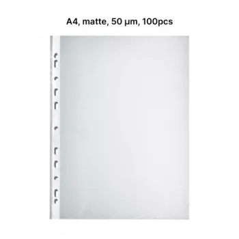 AD Class PUNCHED POCKET Orange Peel A4 50 mikroni, iepakojums 100 gab.