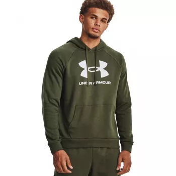 Under Armour Rival Fleece Logo HD vīriešu sporta džemperis olīvkrāsā 1379758 390 M