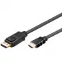 Goobay 1m DisplayPort–HDMI kabelis, melns
