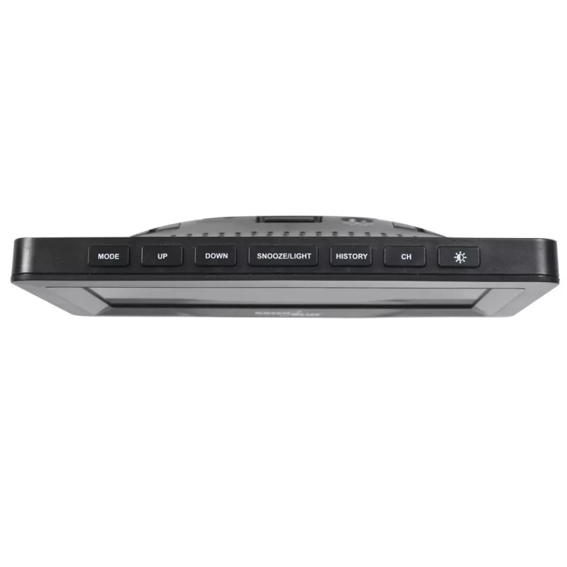 Hidrometra termometrs GreenBlue GB540 — iekštelpu 0–50°C / āra -20–65°C, DCF pulkstenis, āra sensors 60 m, melns