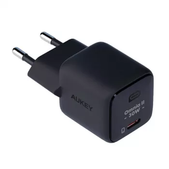 Sienas lādētājs Aukey PA-B1L USB-C 30W Melns