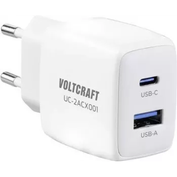 VOLTCRAFT VC-13082880 USB lādētājs iekštelpām, 2 x USB-A + USB-C (Power Delivery), 2.08 A