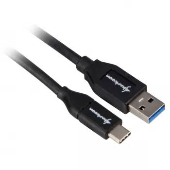 Sharkoon USB 3.2 Gen 2 kabelis USB-A ligzda > USB-C melns 1 metrs - datu kabelis