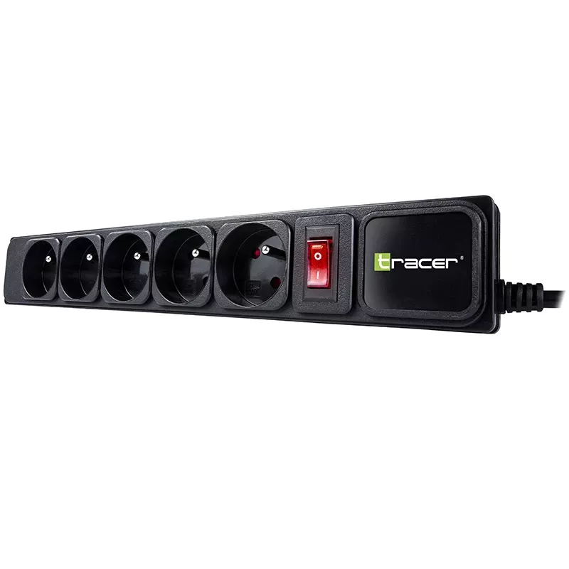 Tracer PowerGear Black 5 AC kontaktligzdas 1.5 m 2300 W