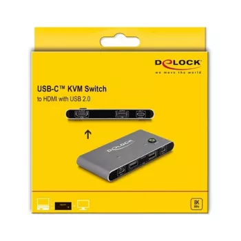 KVM slēdzis DeLOCK 11486 USB HDMI 8K Ultra HD 144 Hz