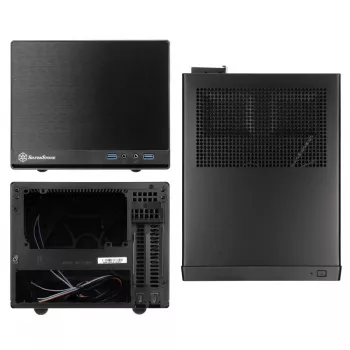 SilverStone SUGO 13 - Galddators - Mini-DTX - bez Barošanas Bloka (AT/PS/2) - Melns - USB/Audio (SST-SG13B-Q)