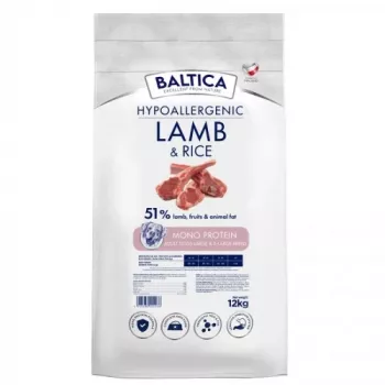 BALTICA Nutraceutic Hypoalerģiska L/XL Jērs ar rīsiem - sausā suņu barība - 12kg