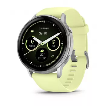 Garmin Venu 010-03014-02 viedpulkstenis / sporta pulkstenis 3,56 cm (1,4 inch) AMOLED 45 mm digitāls 454 x 454 pikseļi skārienekrāns sudraba Wi-Fi GPS (satelīts)