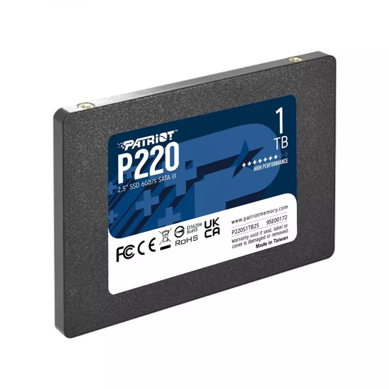 2,5 collu SATA III SSD PATRIOT P220 1 TB — 550/500 MB/s, 50k IOPS, 7 mm