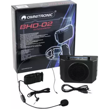 Jostas pastiprinātājs Omnitronic BHD-02 20W kompakts valkājams pastiprinātājs portatīvai audio
