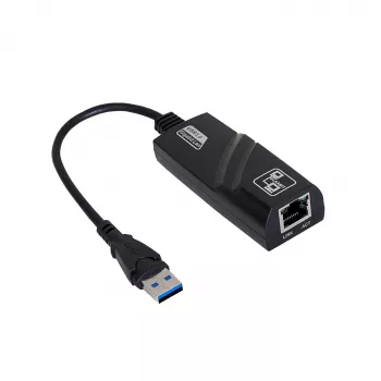 Akyga AK-AD-31 USB 3.0 – Gigabit Ethernet tīkla adapteris, RJ45, 15 cm kabelis, melns