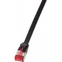 Logilink SlimLine - Patch-Cable - RJ-45 (tēviņš) uz RJ-45 (tēviņš) - 20 m - U/FTP, PiMF - CAT 6a - Formēts, bez aizķeres, plakans - Melns (CF2113S)