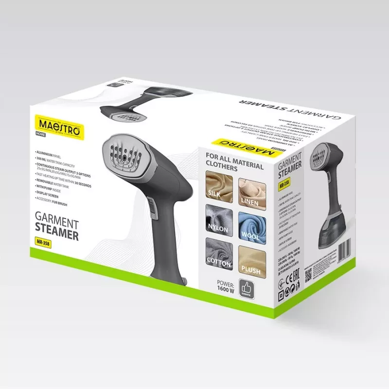 Apģērbu tvaikonis Maestro MR-358 1600W, rokas modelis vertikālai tvaicēšanai