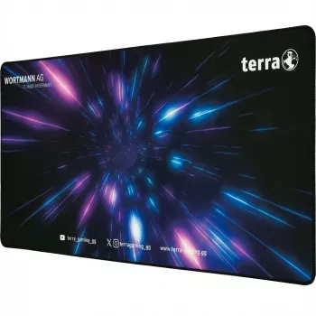 Wortmann TERRA Mousepad XXL PURE Gaming melns/violets ar melnu malu šuvi, 900 x 400 x 3 mm