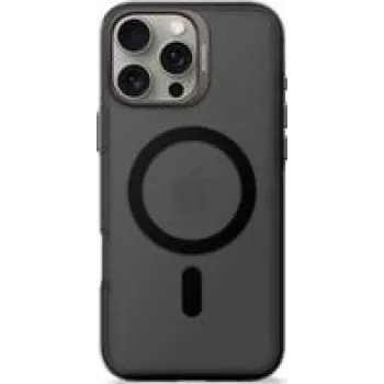 Mugursoma telefona Decoded iPhone 16 Pro Max — caurspīdīga melna, pārstrādāta plastmasa Stikla ekrāna aizsargs