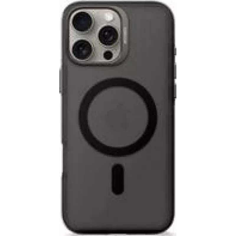 Mugursoma telefona Decoded iPhone 16 Pro Max — caurspīdīga melna, pārstrādāta plastmasa Stikla ekrāna aizsargs