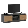 TV statīvs Top e Shop RTV 120 ANTR/ARTIS — 1200×400×360 mm, antracīta krāsas virsma un rāmis, skaidu plātne, 2 plaukti