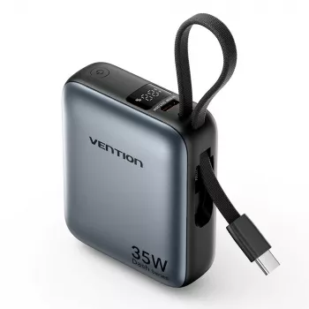 Power bank Vention FHEH0 Litija polimērs 10000 mAh 35W USB-C Melns