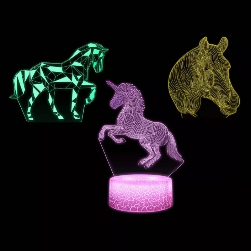 Manta SNL116RGB RGB 3D zirga dekoratīvā LED lampa