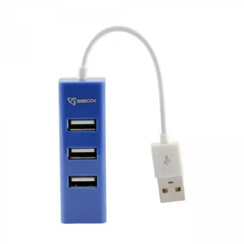 Sbox H-204 USB 4 portu USB HUB Zilā melleņu krāsā