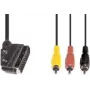 Video kabeļa adapteris e+p VC 119 1.5 m SCART (21-pin) 3 x RCA Melns