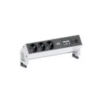 Bachmann 902.302 1.5m 3 AC kontaktligzdas balts pagarinātājs ar CAT6, USB 3.0 un HDMI keystone