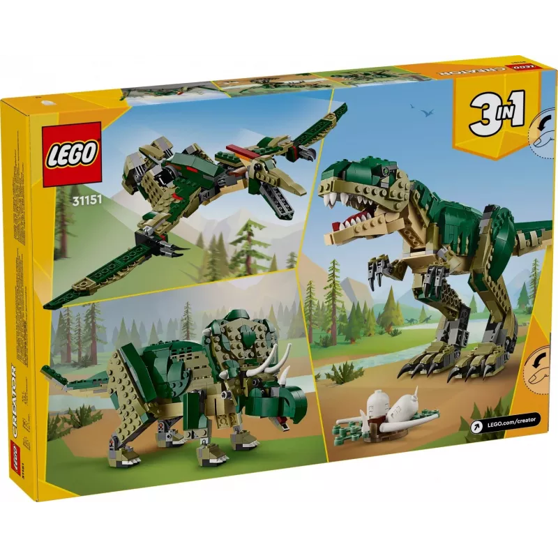 Konstruktors LEGO Creator 3-in-1 T.Rex būvējams modelis, 626 gab., 150 mm augstums, vecums 9+