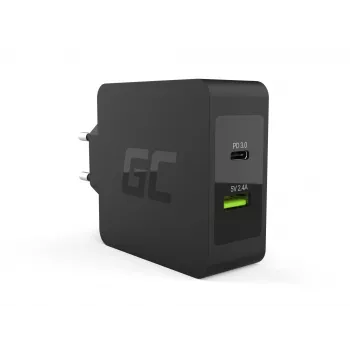 Green Cell CHAR10 mobilā telefona lādētājs Melns Iekštelpām