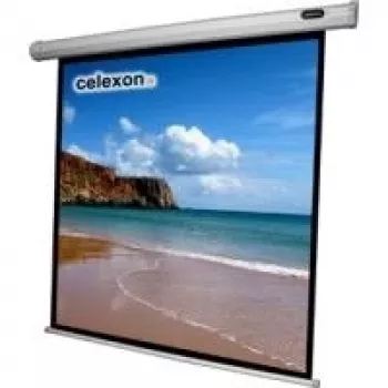 CELEXON Screen Motor Economy 240x240 cm ar vadības bloku un IR tālvadības pulti, melna apmale un aizmugure, pastiprinājums 1.2 (1090068)