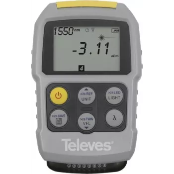 Televes Mini testa ierīce OPM VFL šķiedrai un RJ45 datu kabeļiem modelis OPMVFLRJ45