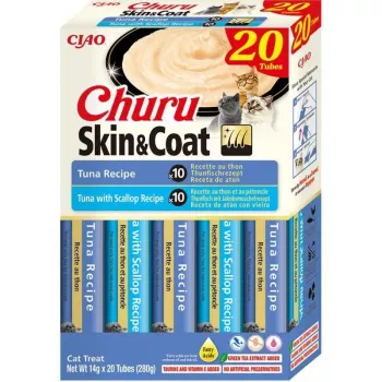 Kaķu slapjais kārums Inaba Foods Churu Skin & Coat Tūnas 20 x 14g (280g) paciņa