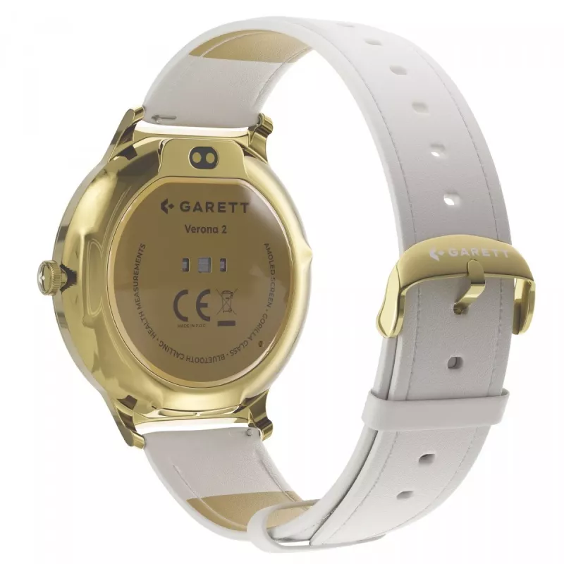 Garett Verona 2 Gold Steel viedpulkstenis ar Bluetooth un sirdsdarbības monitoru