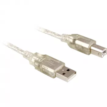 USB kabelis DeLOCK 0.5m A-B Pelēks 82057