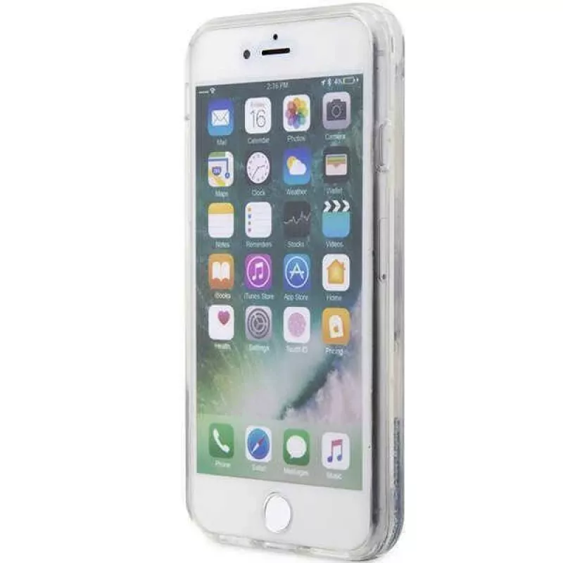 Karl Lagerfeld Original Maciņš iPhone SE 2022/SE 2020/7/8 Cietais Maciņš Ar Mirdzumu Choupette Galva (KLHCI8LNCHCS)