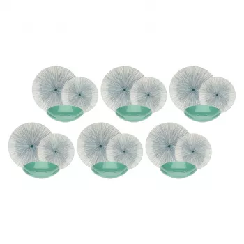 Vakariņu serviss 6 personām Rose&Tulipani R18380TA18 keramikas ziedu raksts, 18 gab.